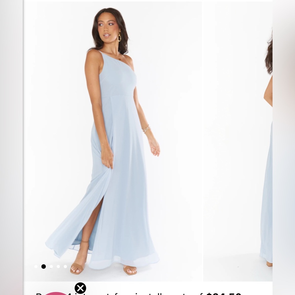 Show Me Your MuMu - Shannon One Shoulder Dress ~ Steel Blue Chiffon